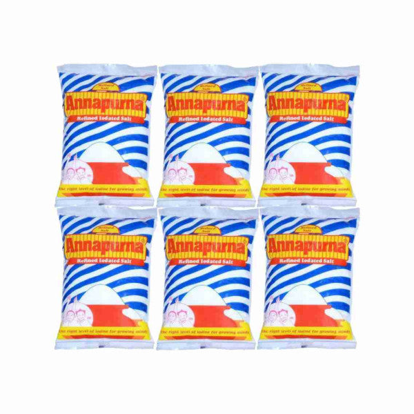 Annapurna Refined Iodated Salt 900g (6 pcs)