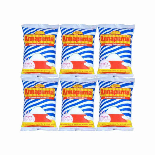 Annapurna Refined Iodated Salt 900g (6 pcs)