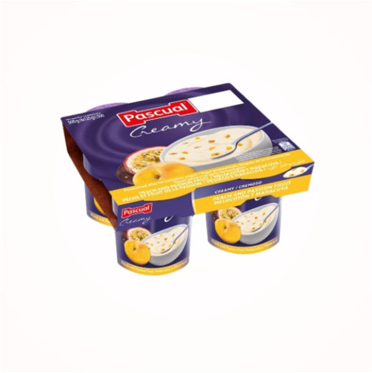PASCUAL THICK CREAMY YOGURT PEACH PASSION FRUIT 125G X 4